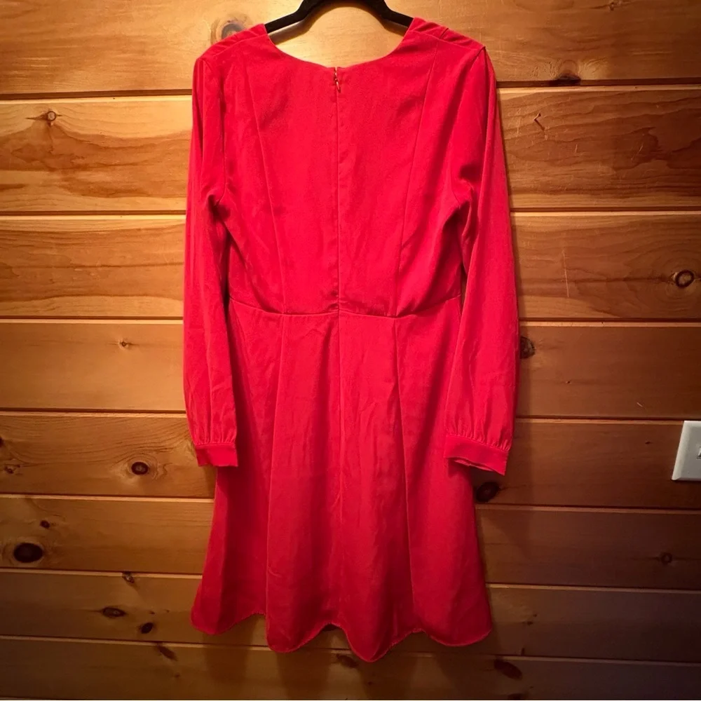 Ann Taylor Red Long Sleeve A-Line Dress NWT